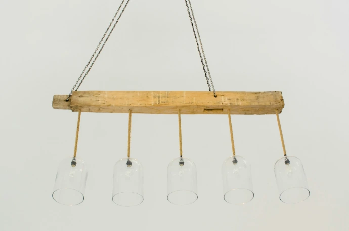 brown wooden pendant lamp